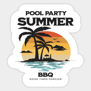 pool party summer bqq summertime good times Sticker